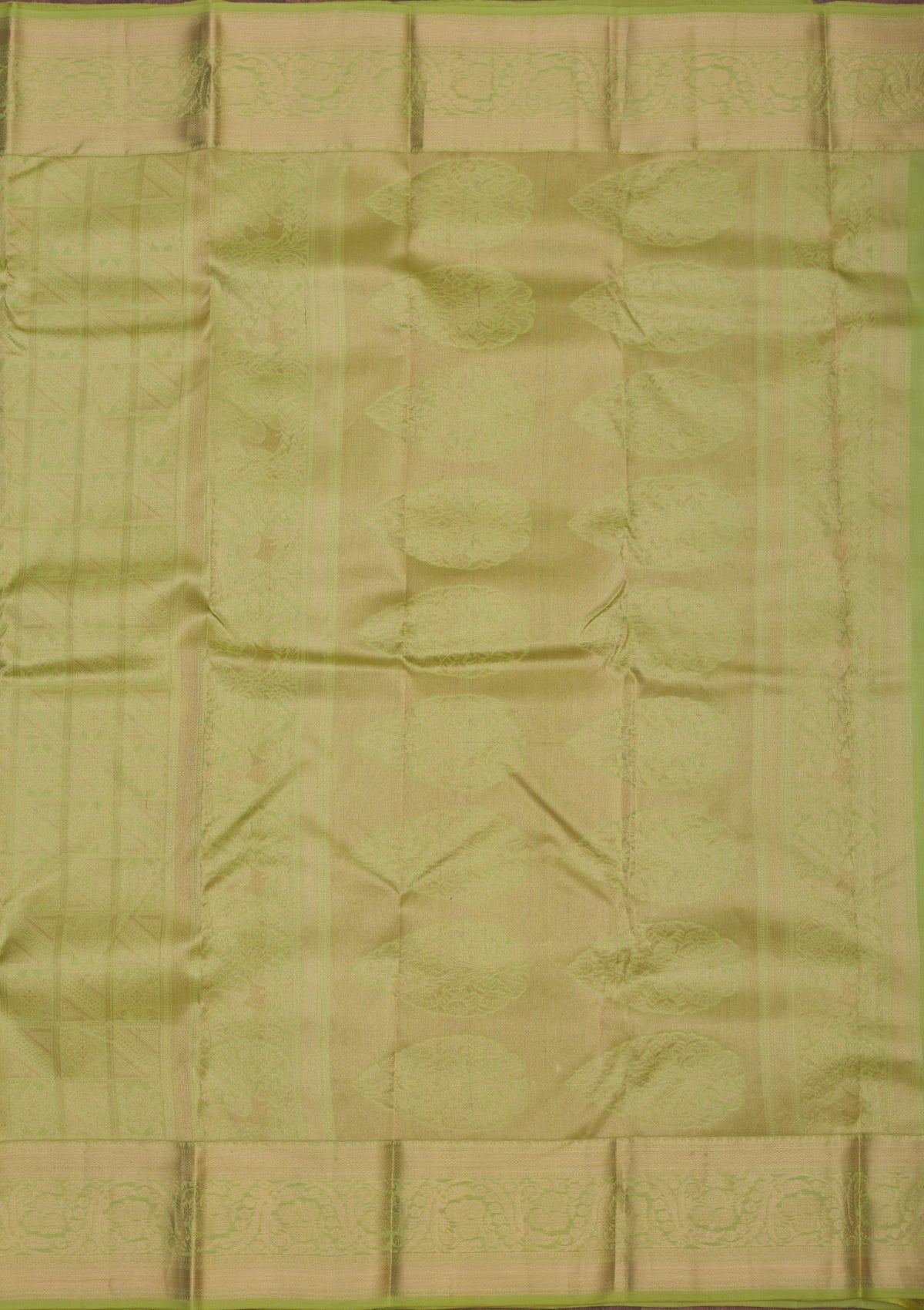 Pista Green Zariwork Pure Silk Saree