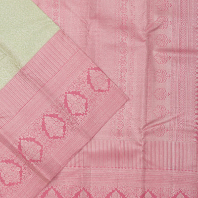 Pista Green Zariwork Pure Silk Saree