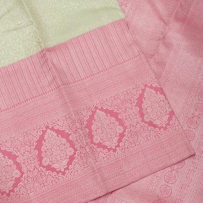 Pista Green Zariwork Pure Silk Saree