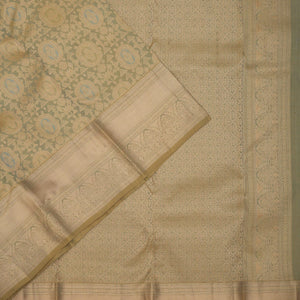 Pista Green Zariwork Pure Silk Saree