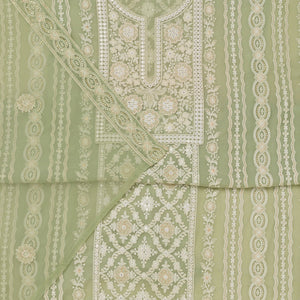 Pista Green Chikankari Georgette Unstitched Salwar Suit