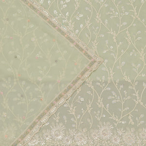 Pista Green Sequins Georgette Unstitched Salwar Suit
