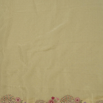 Pista Green Threadwork Tissue Unstitched Salwar Suit