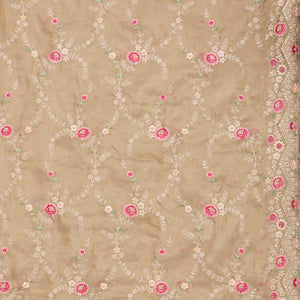 Pista Green Threadwork Tissue Saree
