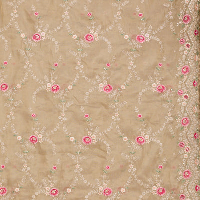 Pista Green Threadwork Tissue Saree