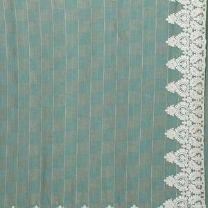 Pista Green Threadwork Tissue Saree