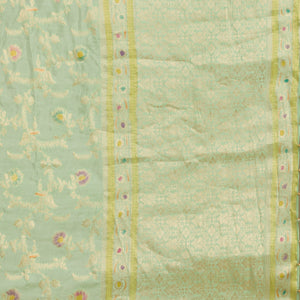 Pista Green Zariwork Banarasi Silk Saree