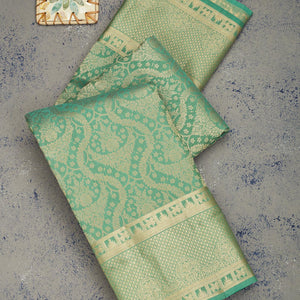 Pista Green Zariwork Pure Silk Saree