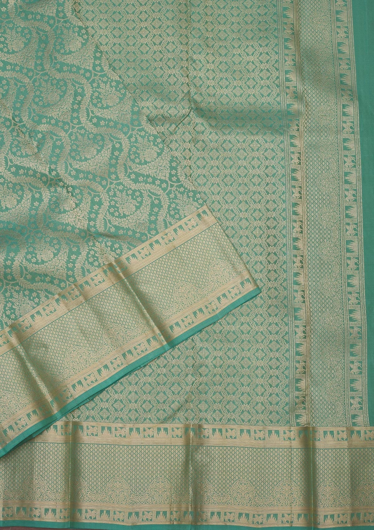 Pista Green Zariwork Pure Silk Saree