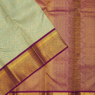 Pista Green Zariwork Pure Silk Saree