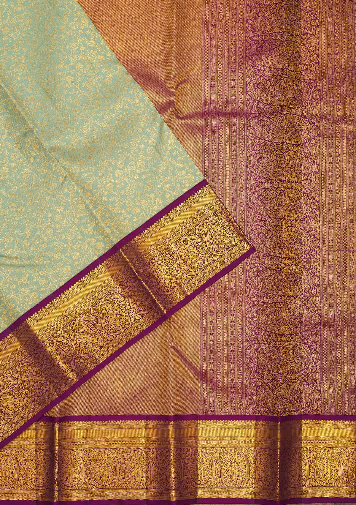 Pista Green Zariwork Pure Silk Saree