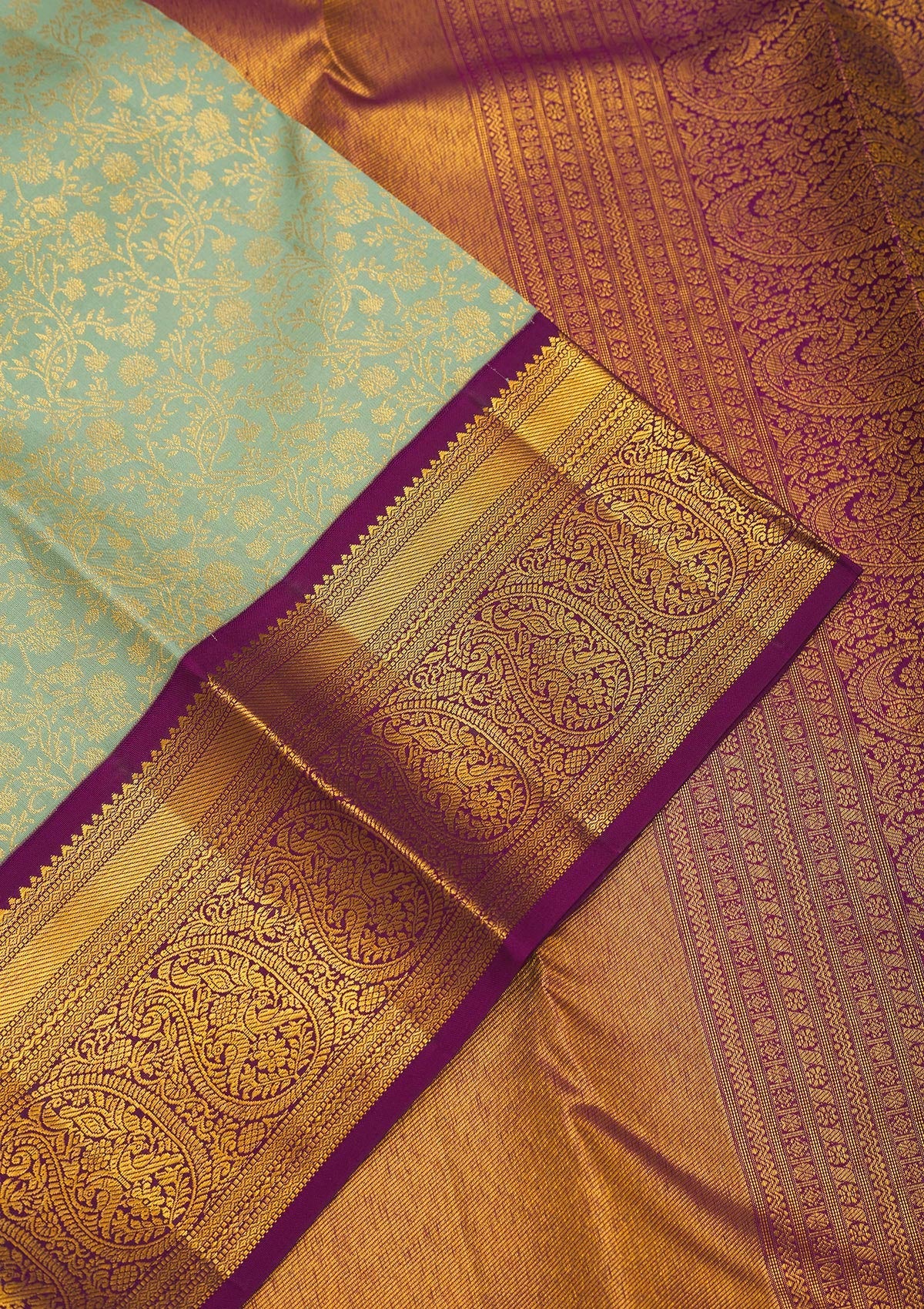 Pista Green Zariwork Pure Silk Saree