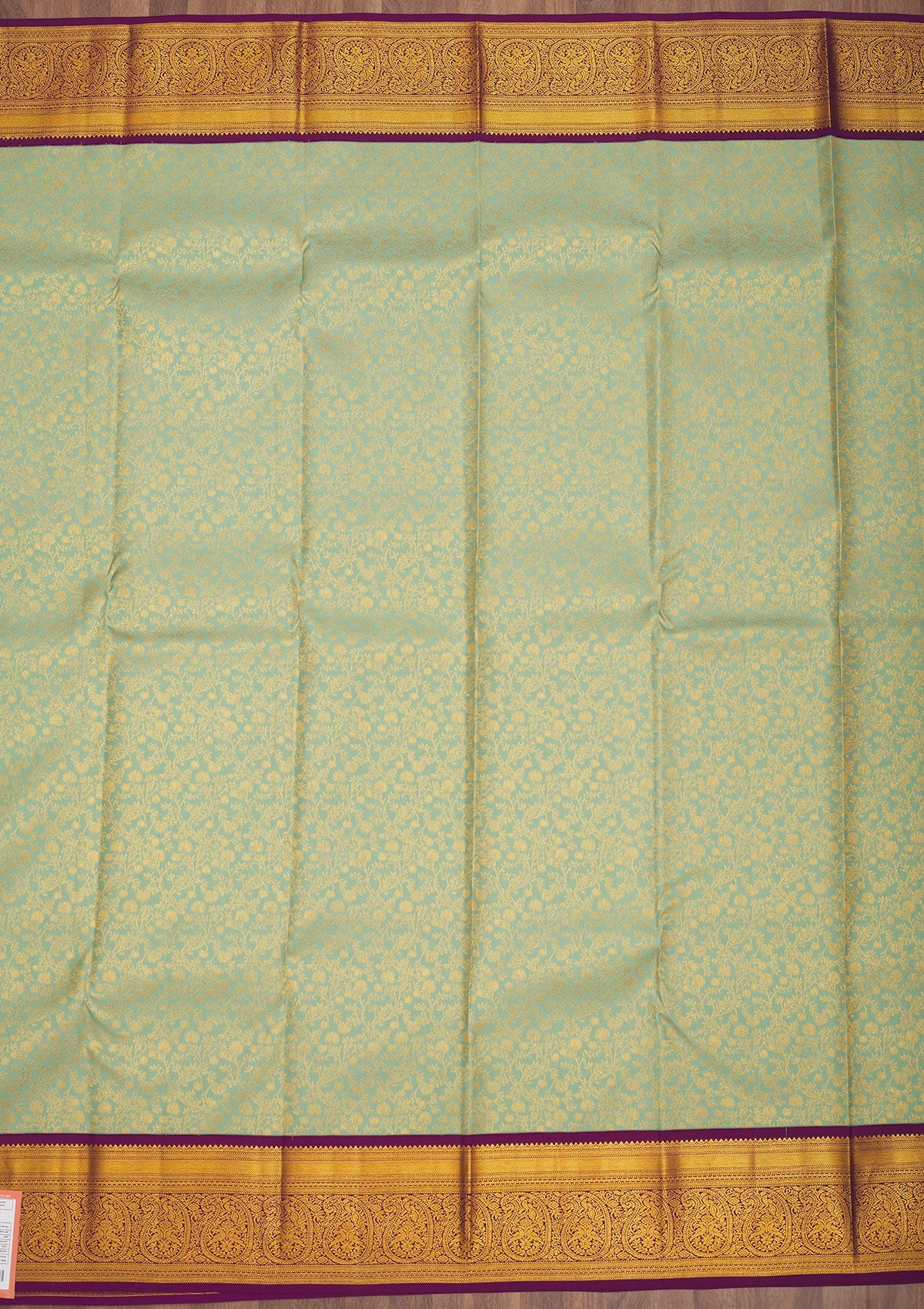 Pista Green Zariwork Pure Silk Saree