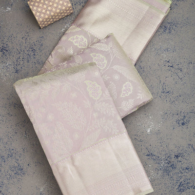 Pista Green Zariwork Pure Silk Saree