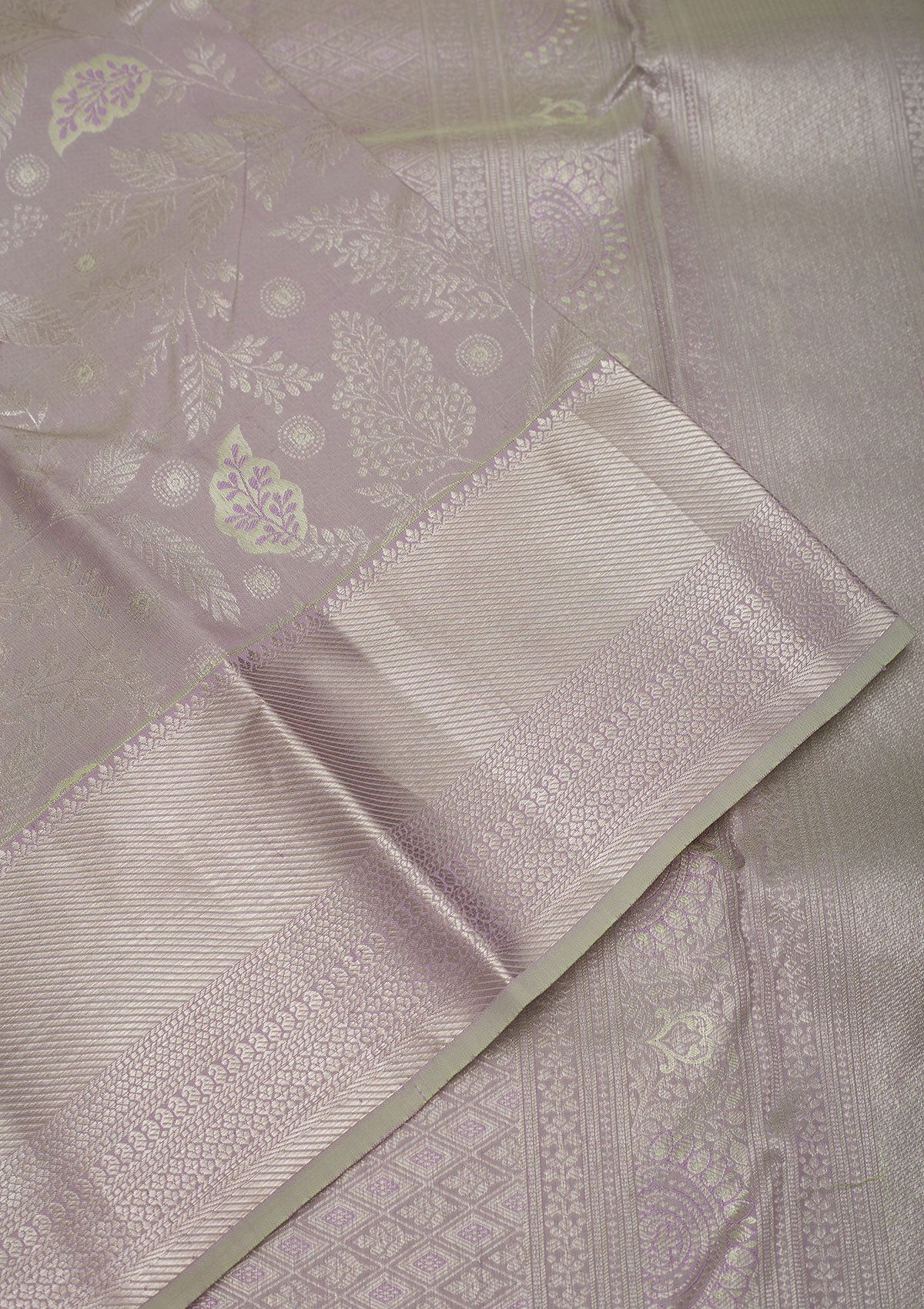 Pista Green Zariwork Pure Silk Saree