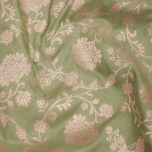Pista Green Zariwork Pure Silk Saree