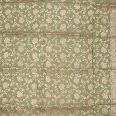 Pista Green Zariwork Pure Silk Saree