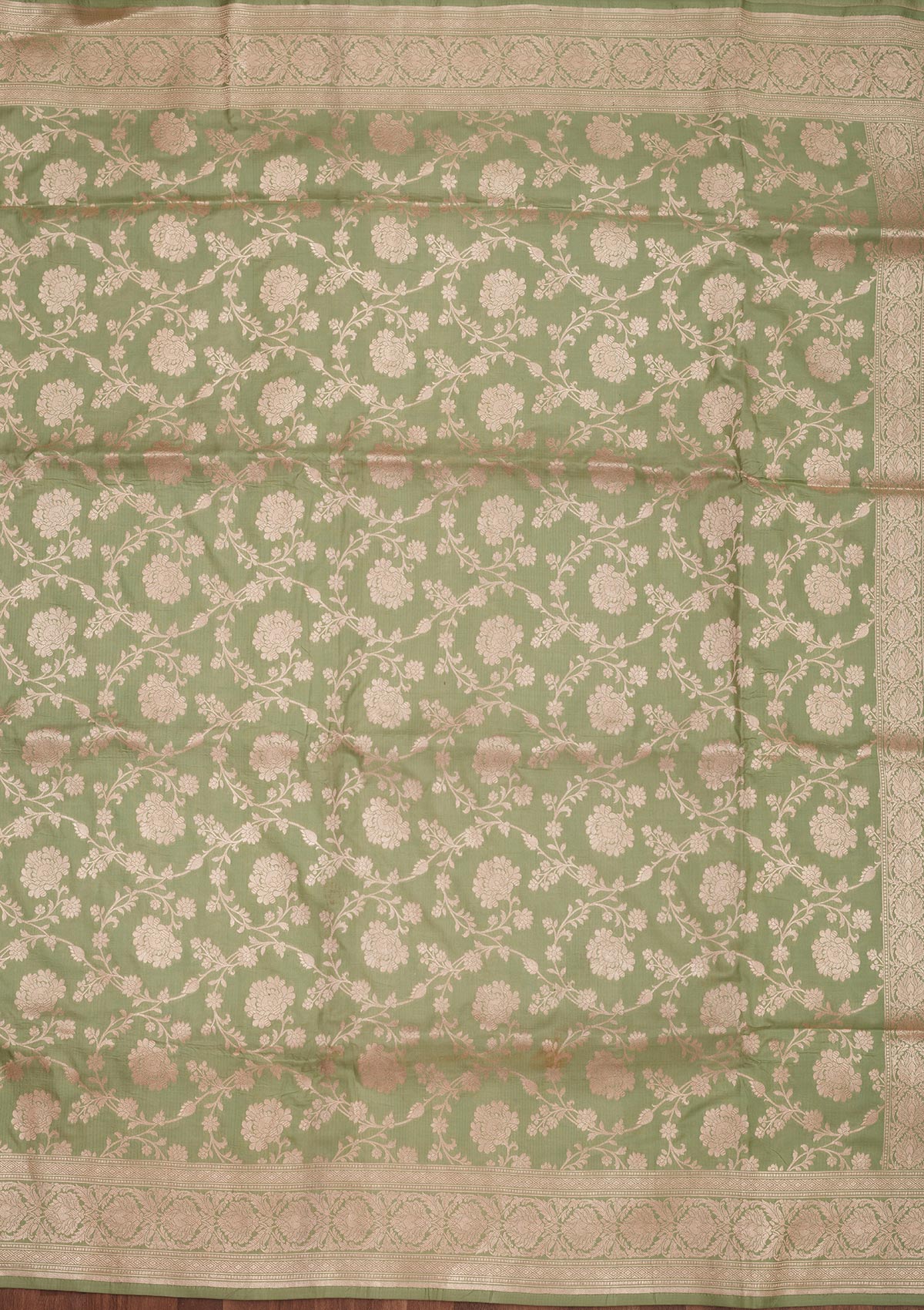 Pista Green Zariwork Pure Silk Saree