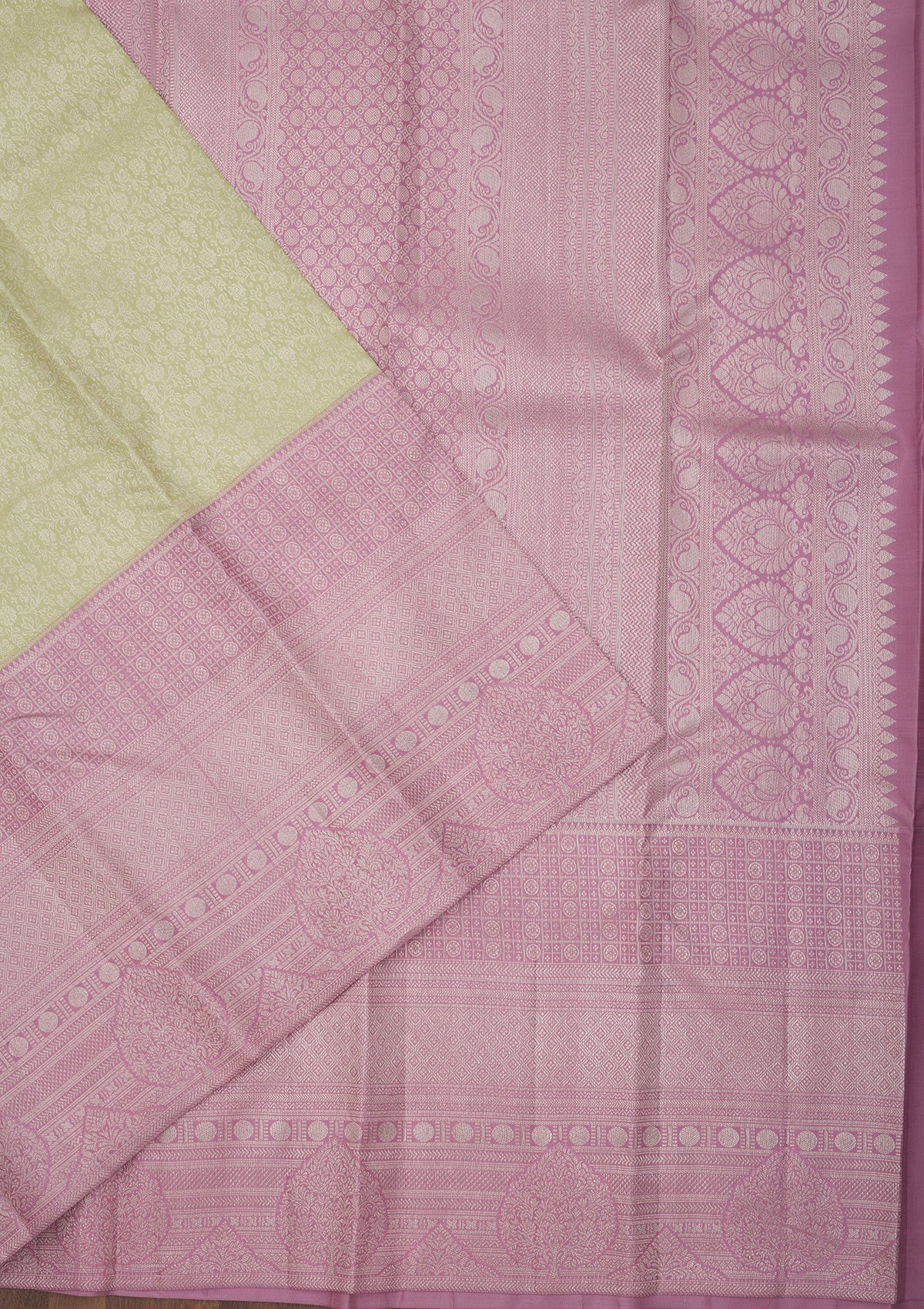 Pista Green Zariwork Pure Silk Saree