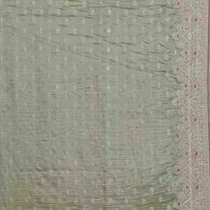 Pista Green Zariwork Silk Saree