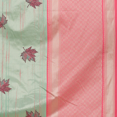 Pista Green Zariwork Soft Silk Saree
