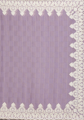 Purple Pearlwork Tissue Saree