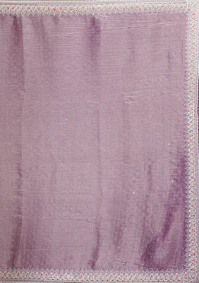 Purple Stonework Chiffon Saree