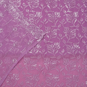 Purple Threadwork Organza Unstitched Salwar Suit