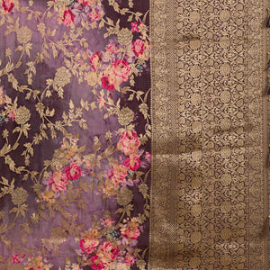 Purple Zariwork Georgette Saree