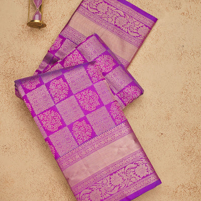 Purple Zariwork Pure Silk Saree