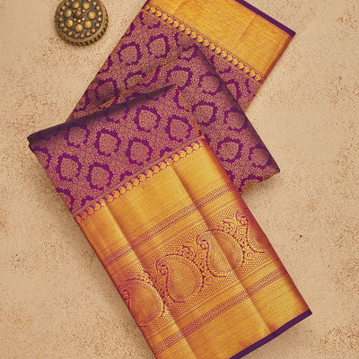 Purple Zariwork Pure Silk Saree