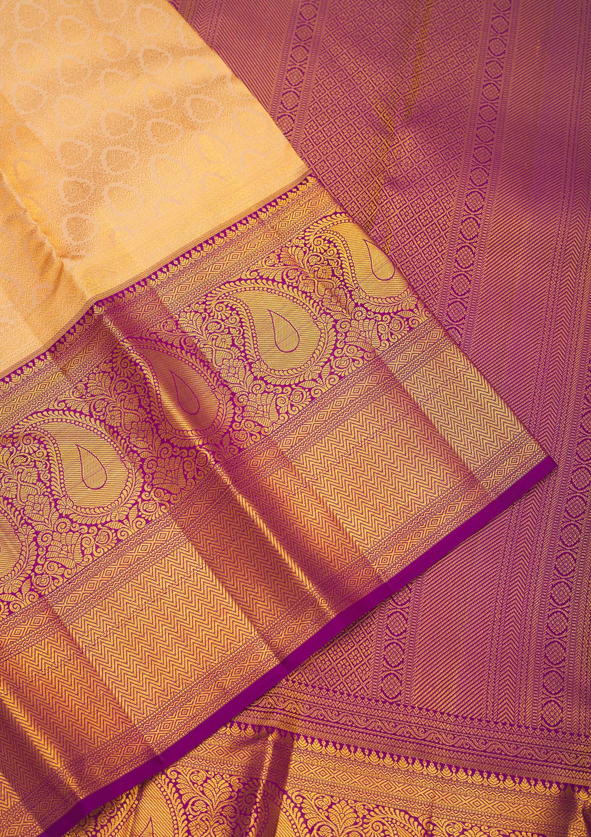 Purple Zariwork Pure Silk Saree