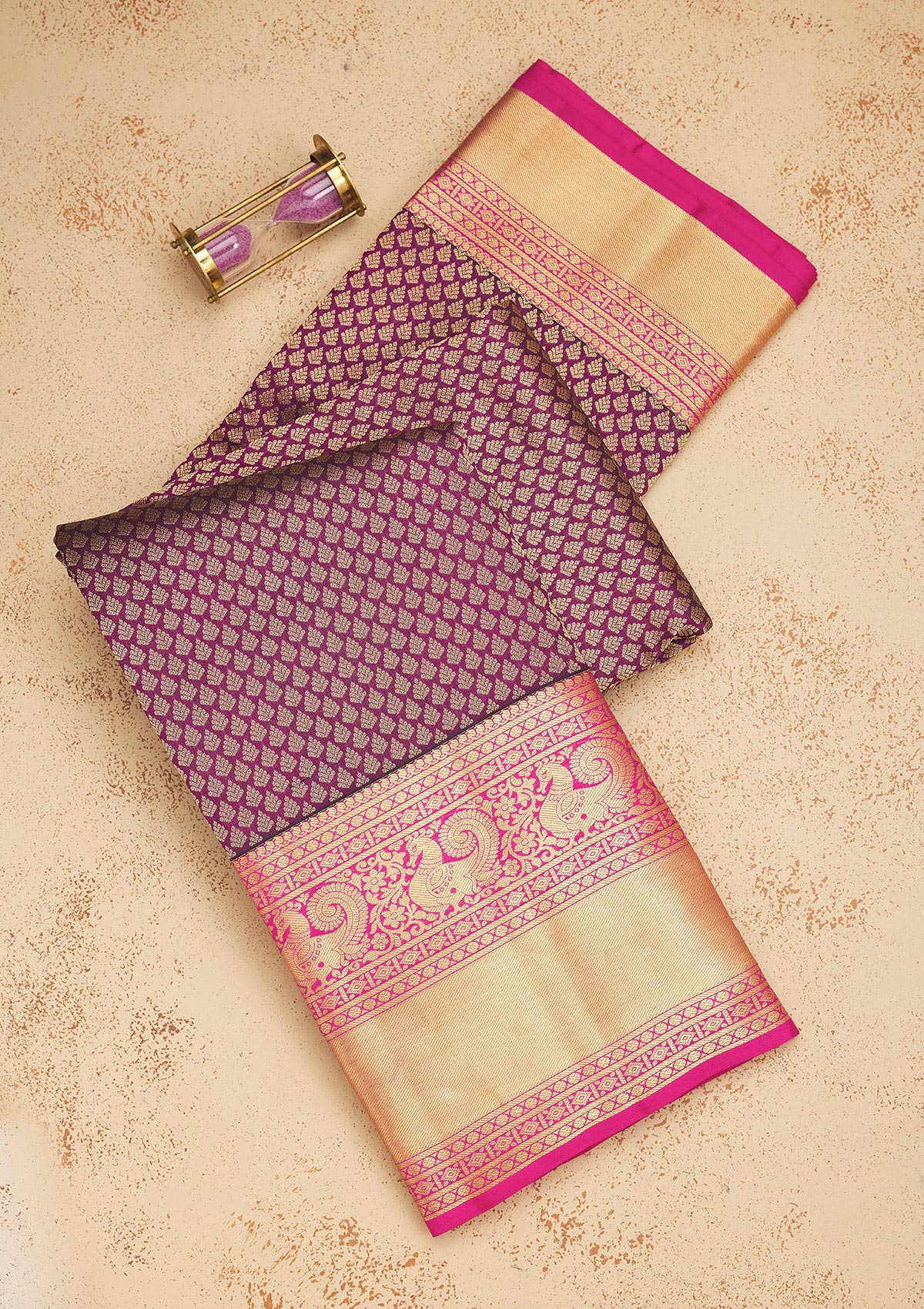 Purple Zariwork Pure Silk Saree