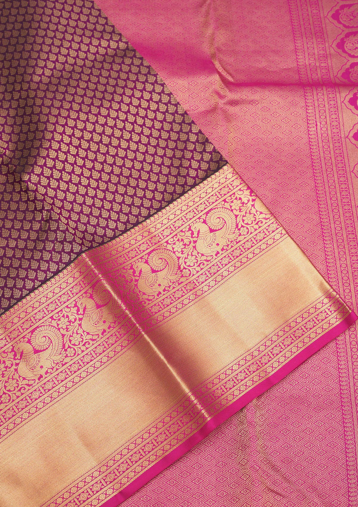 Purple Zariwork Pure Silk Saree