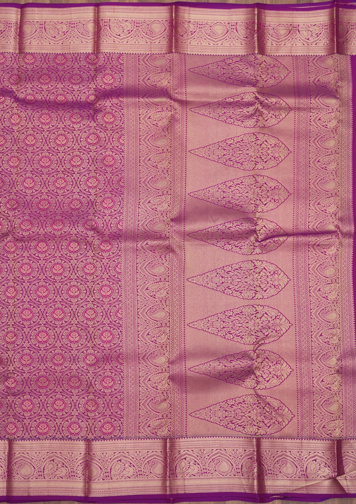 Purple Zariwork Pure Silk Saree