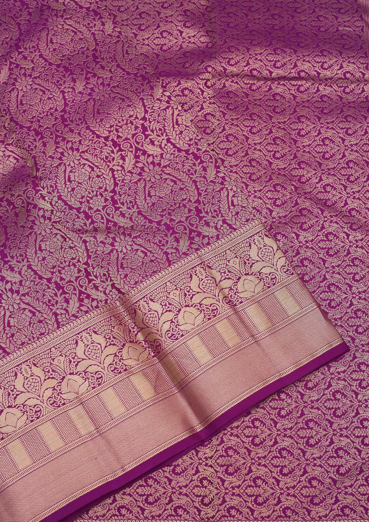 Purple Zariwork Pure Silk Saree