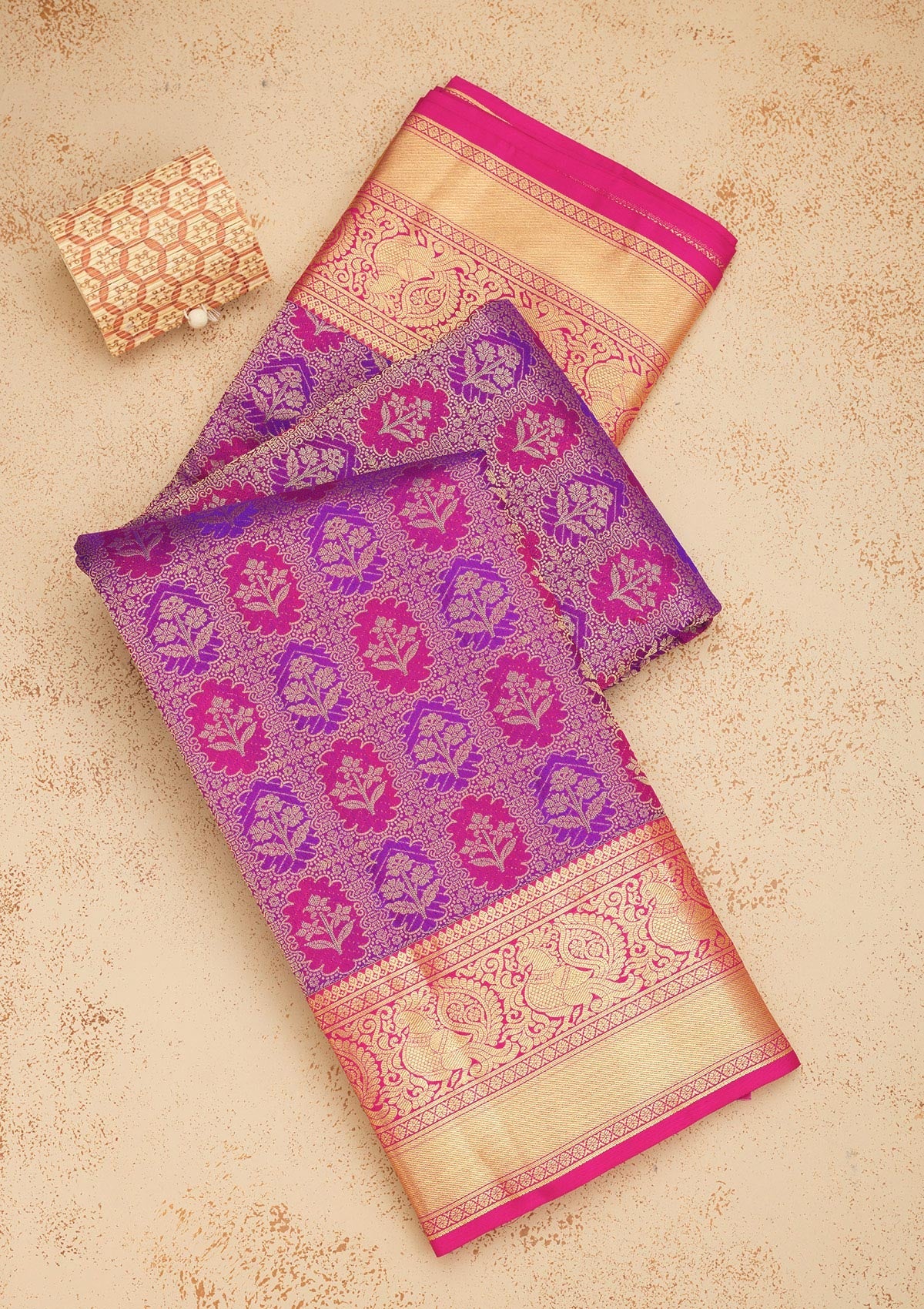 Purple Zariwork Pure Silk Saree