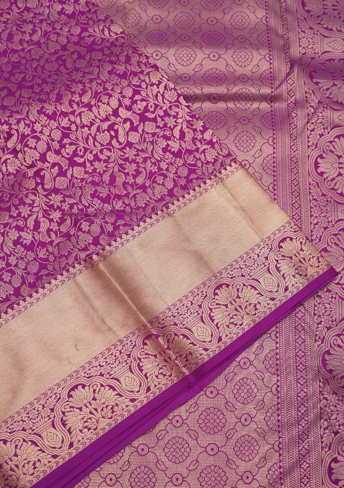 Purple Zariwork Pure Silk Saree
