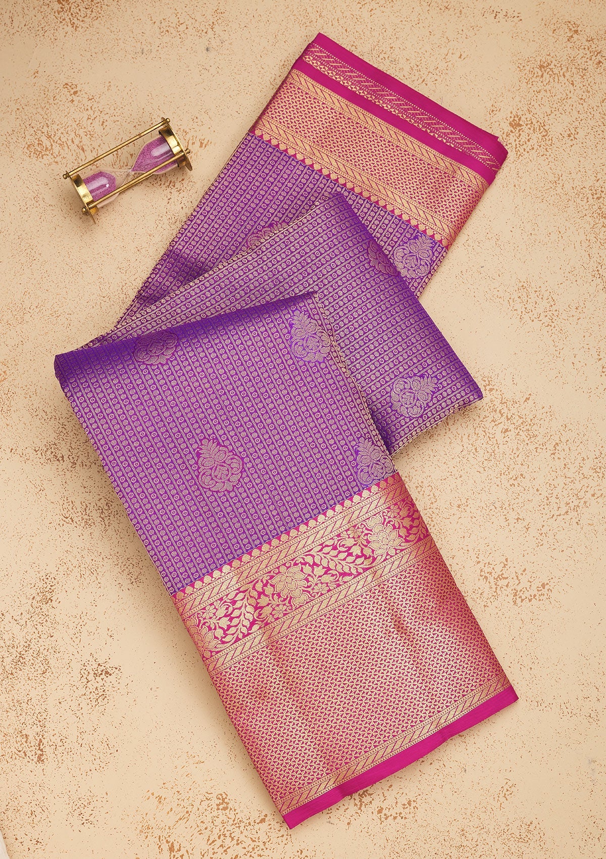Purple Zariwork Pure Silk Saree