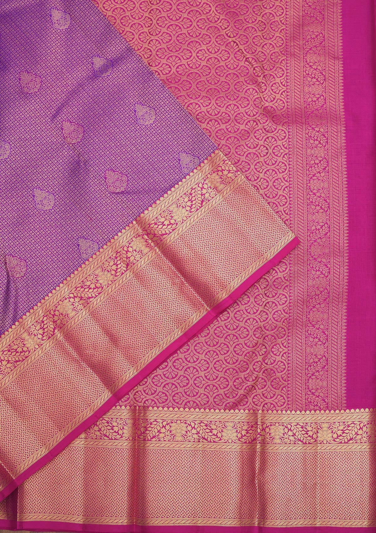 Purple Zariwork Pure Silk Saree
