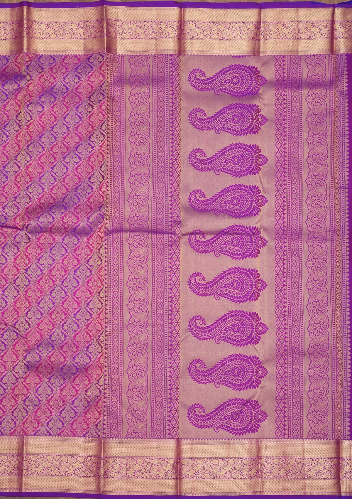 Purple Zariwork Pure Silk Saree