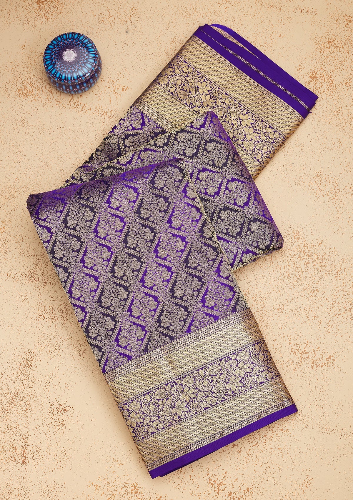 Purple Zariwork Pure Silk Saree