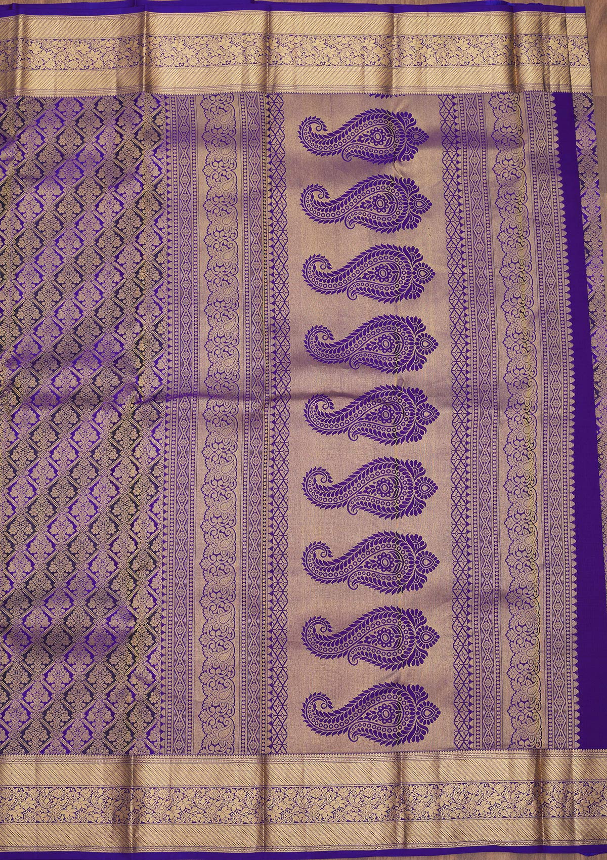 Purple Zariwork Pure Silk Saree