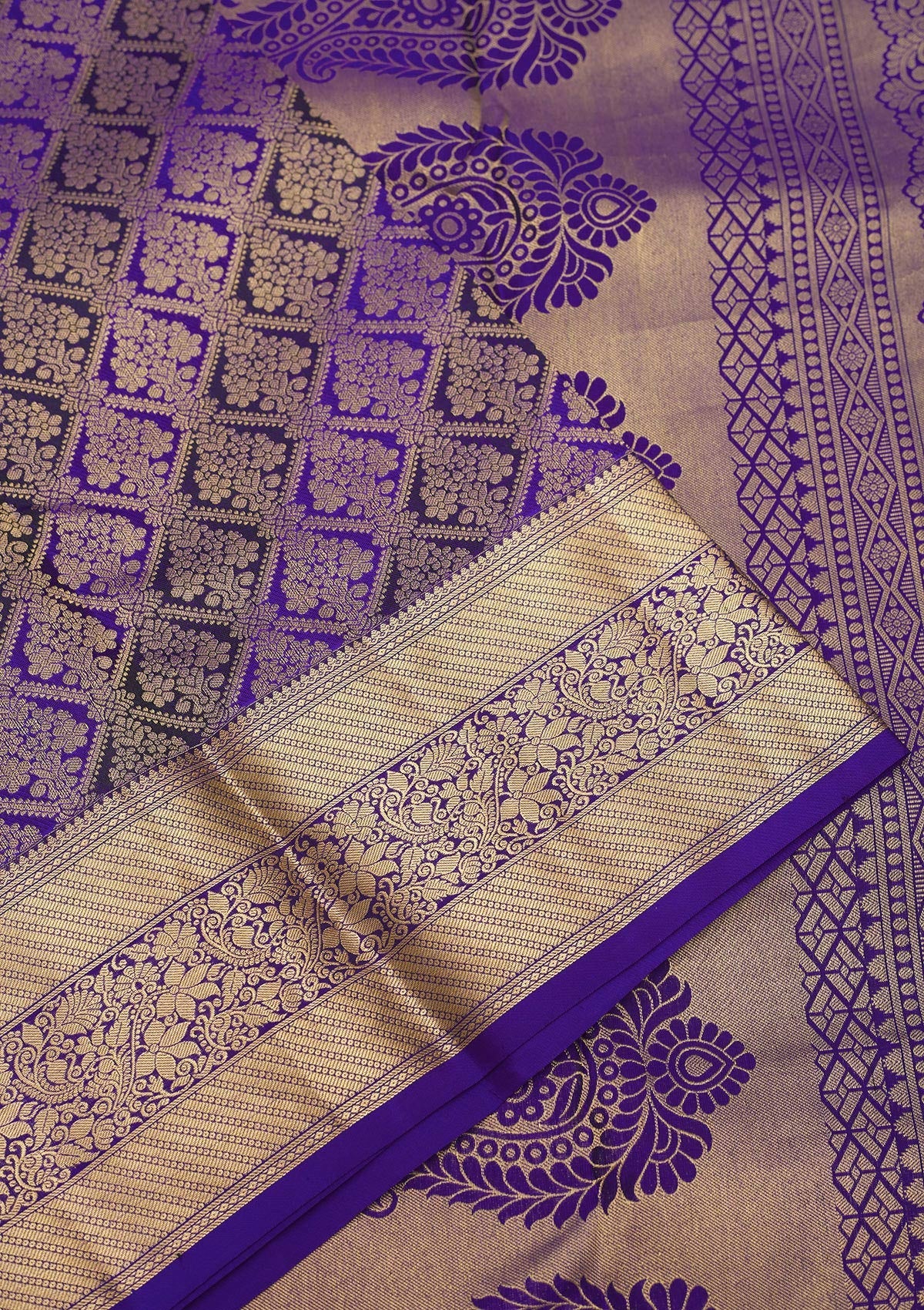 Purple Zariwork Pure Silk Saree