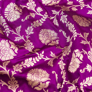 Purple Zariwork Pure Silk Saree