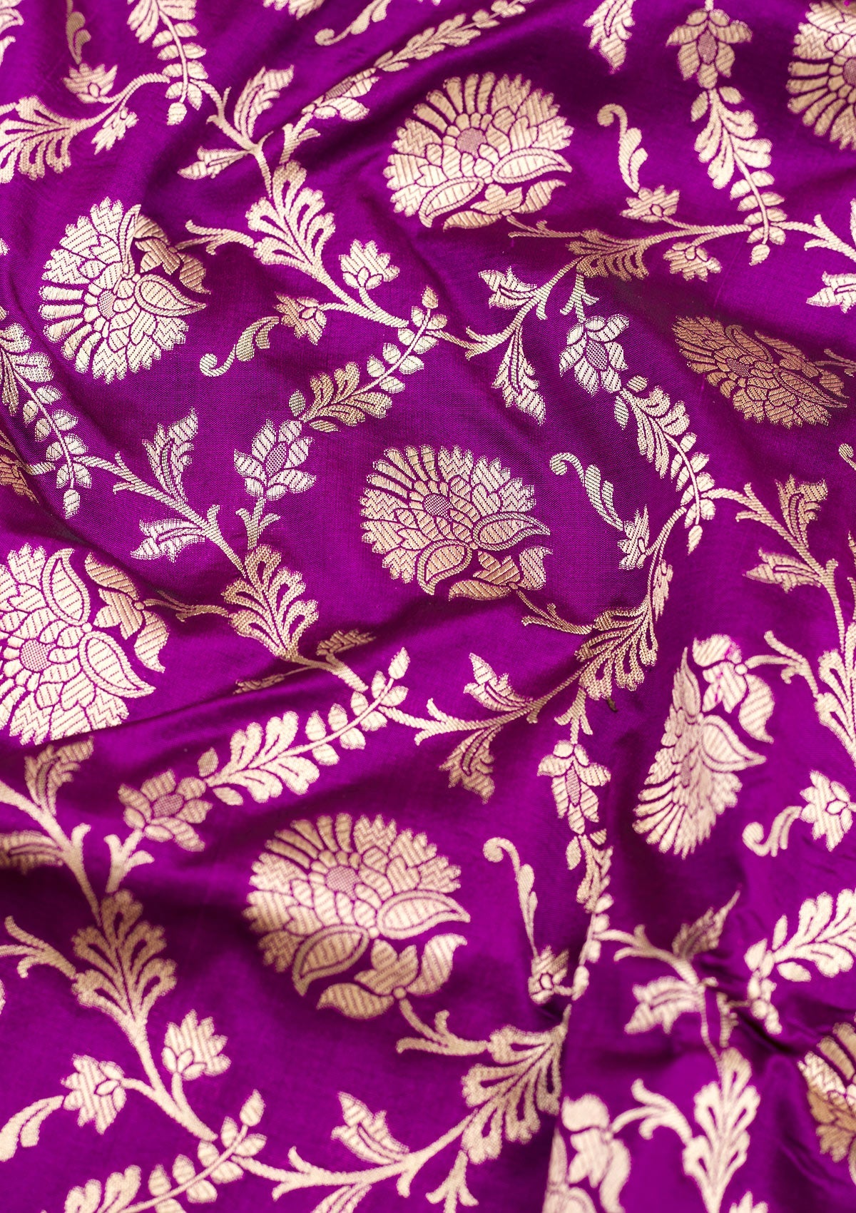 Purple Zariwork Pure Silk Saree