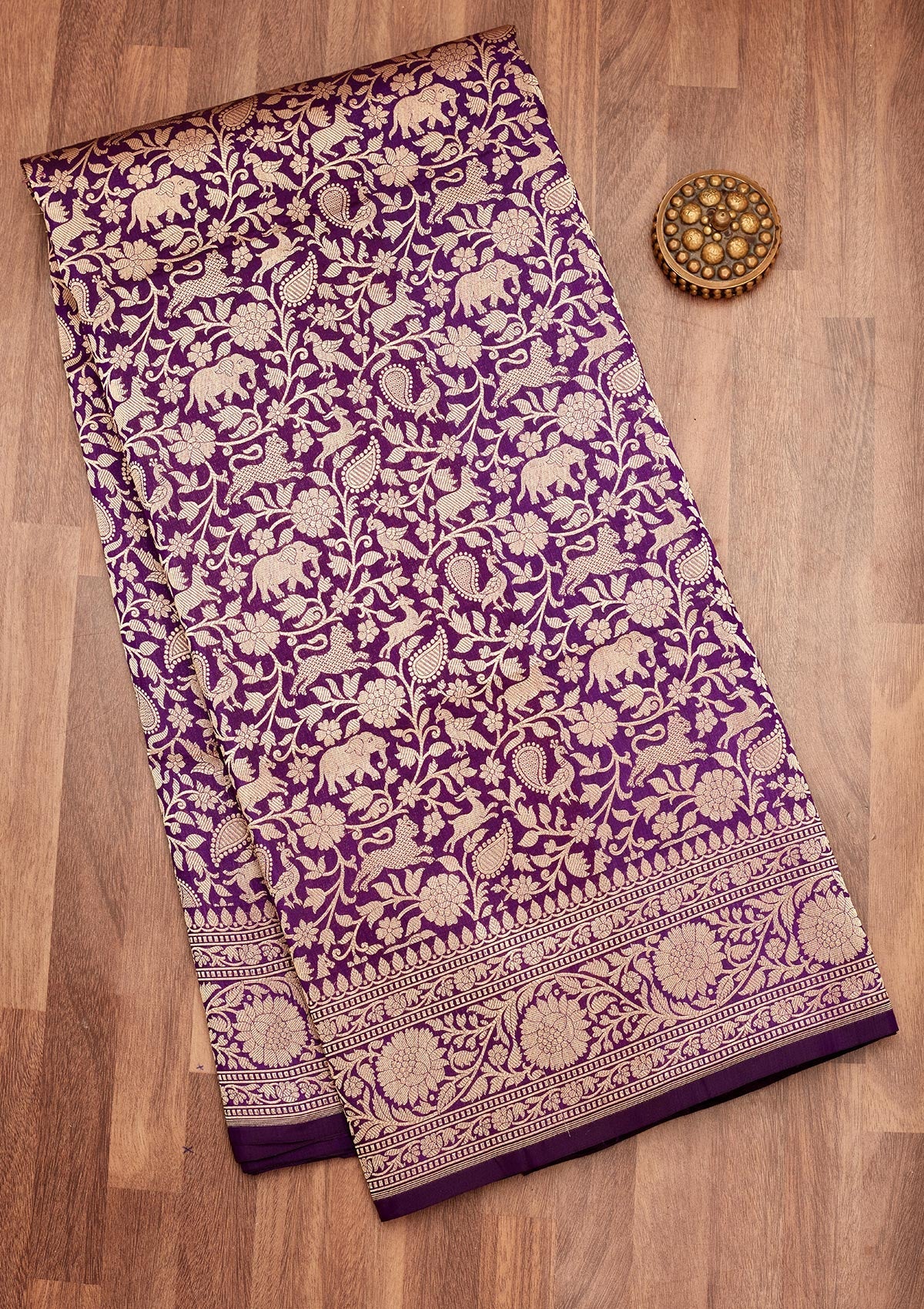 Purple Zariwork Pure Silk Saree