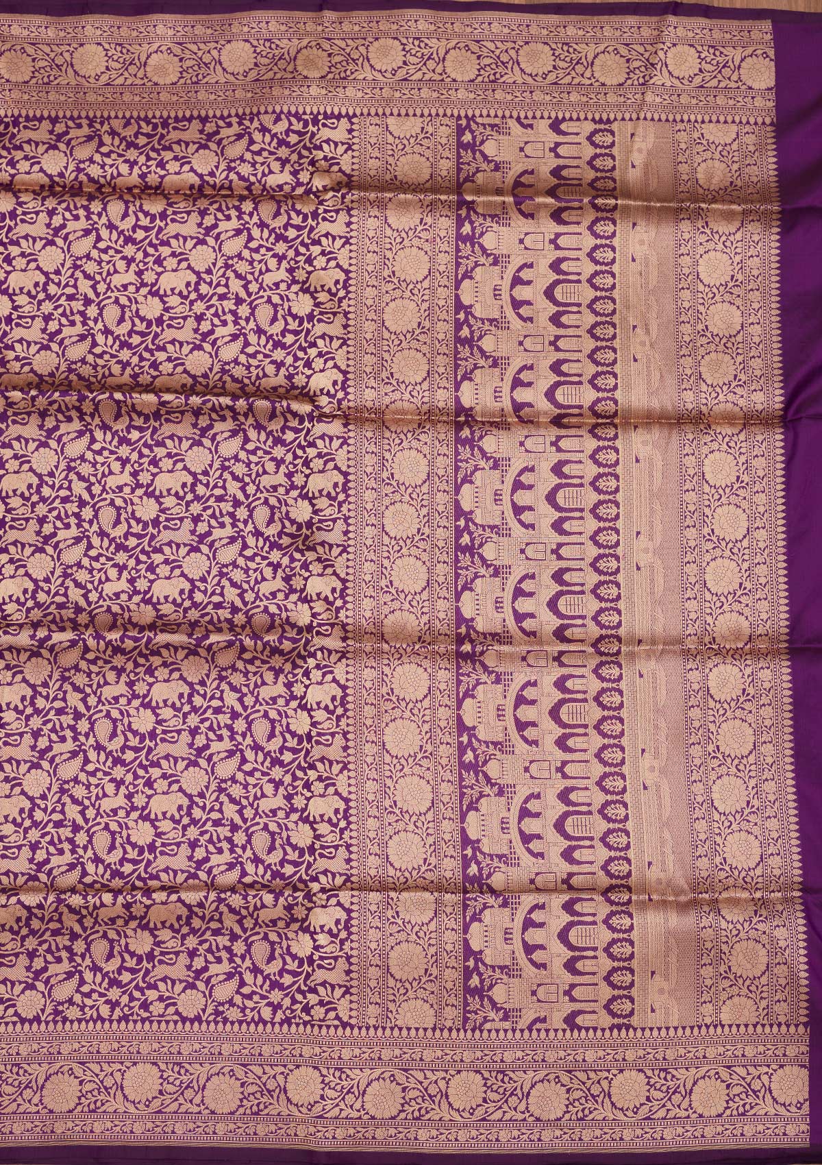 Purple Zariwork Pure Silk Saree