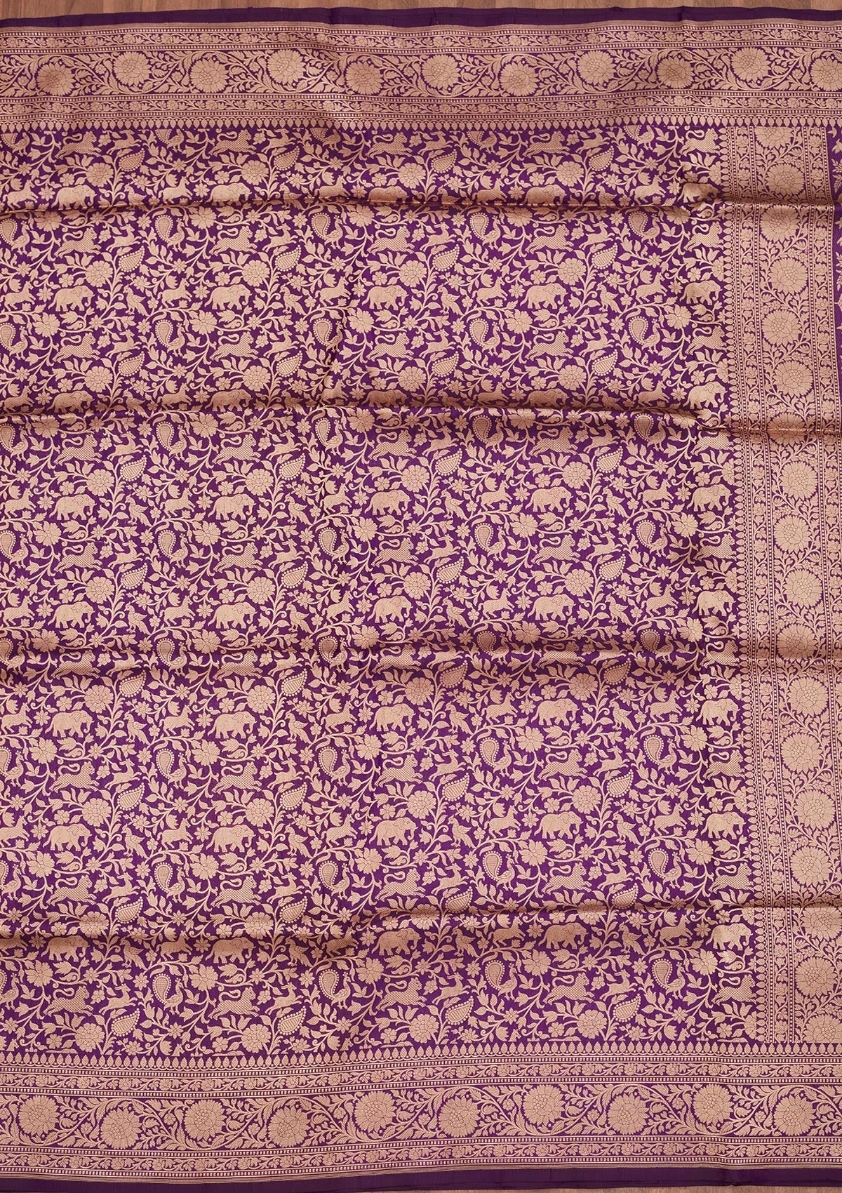 Purple Zariwork Pure Silk Saree