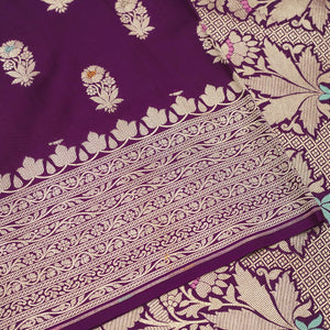 Purple Zariwork Pure Silk Saree